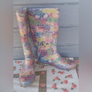 Coach Colorful Graphic Rain Boots